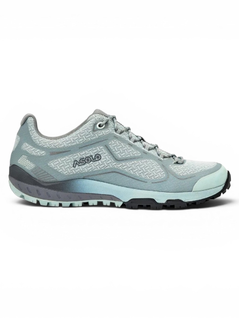 Asolo Flyer Women's Vibram Mega Grip Gray/Blue Outdoor Hiking Shoes Size 8